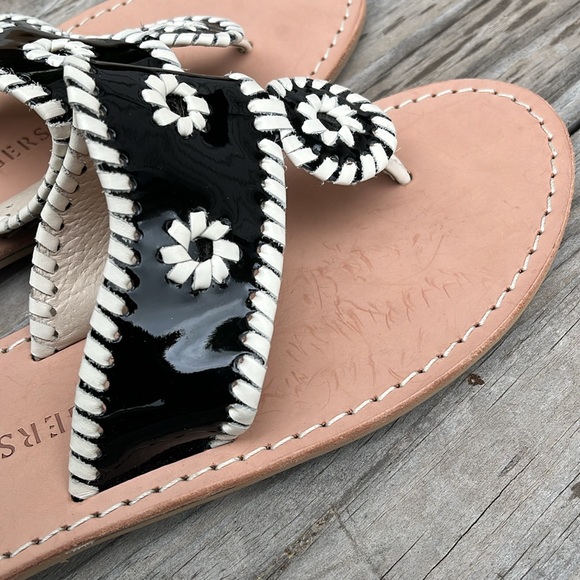 Jack Rogers Jacks Flat Sandal Black White Size 10 - Picture 4 of 9